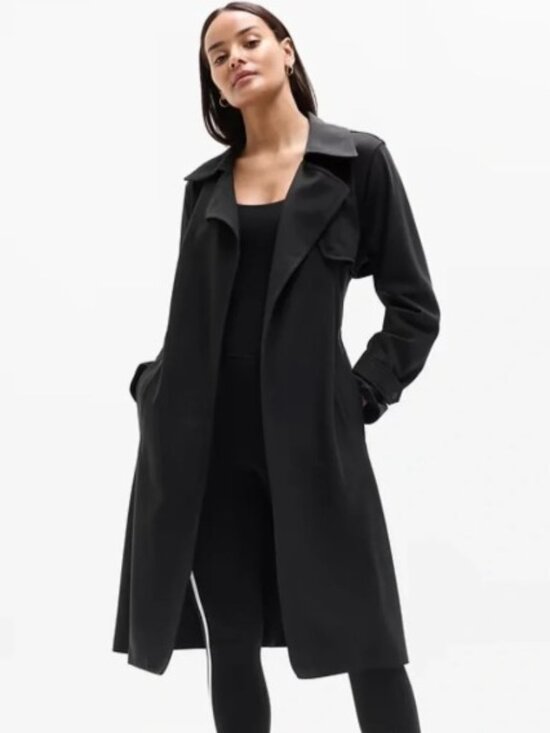 Athleta Jackets & Blazers - Athleta NWT Black Stellar Trench Coat